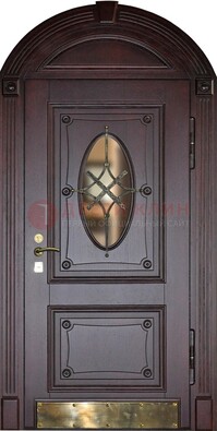 Арочная металлическая дверь с виноритом ДА-38 в Ростове-На-Дону