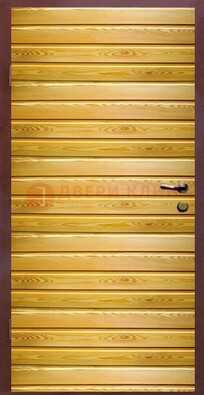 Железная дверь цвета сосна с евровагонкой ДЕ-6 в Ростове-На-Дону