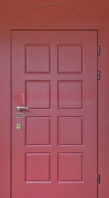 Красная стальная дверь с верхней фрамугой ДФГ-13 в Ростове-На-Дону