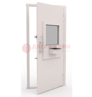 Белая металлическая дверь в кассу с нитроэмалью ДКС-4 в Ростове-На-Дону