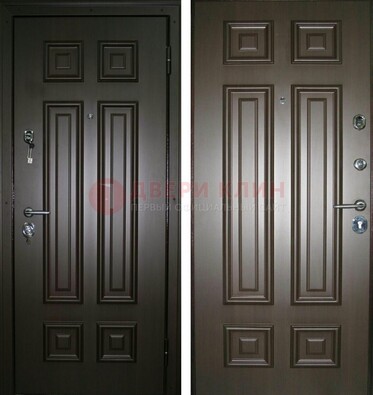 Темная металлическая дверь с МДФ ДМ-136 в квартиру в Ростове-На-Дону