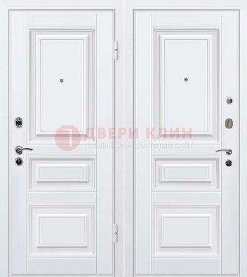 Белая металлическая дверь с МДФ ДМ-179 в Ростове-На-Дону