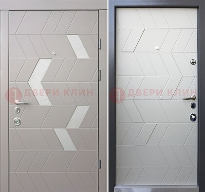 Темная металлическая дверь со светлой МДФ внутри ДМ-203 в Ростове-На-Дону