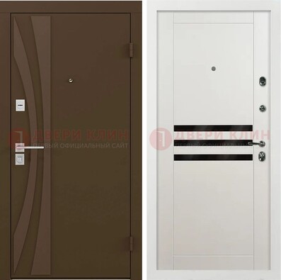 Стальная коричневая дверь с МДФ панелями ДМ-293 в Ростове-На-Дону