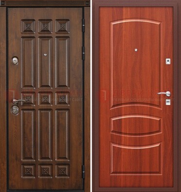 Темная металлическая дверь с МДФ и узором ДМ-364 в Ростове-На-Дону