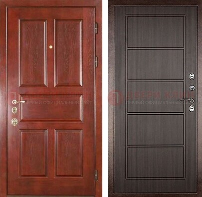 Красная металлическая дверь с МДФ в квартиру ДМ-387 в Дзержинском