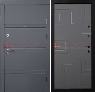 Серая металлическая дверь с МДФ в квартиру ДМ-485 в Ростове-На-Дону