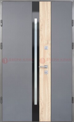 Полуторная металлическая дверь с МДФ ДМ-503 в Ростове-На-Дону