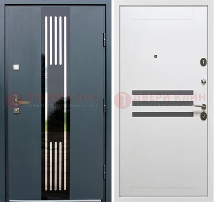 Темная квартирная дверь с разными МДФ ДМ-504 в Ростове-На-Дону