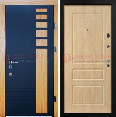 Двухцветная железная дверь с МДФ в квартиру ДМ-511 в Ростове-На-Дону