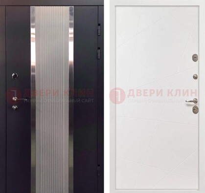 Темная металлическая дверь в квартиру МДФ с двух сторон ДМ-512 в Ростове-На-Дону