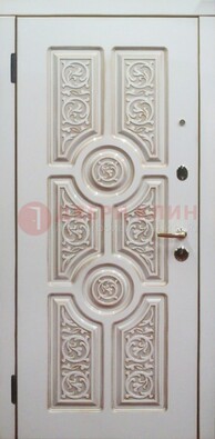 Уличная белая дверь для загородного дома с МДФ ДМ-529 в Ростове-На-Дону