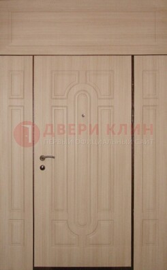 Светлая входная дверь для загородного дома с МДФ ДМ-537 в Ростове-На-Дону