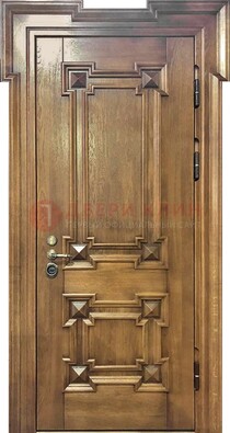 Филенчатая железная дверь с массивом дуба ДМД-56 в Ростове-На-Дону