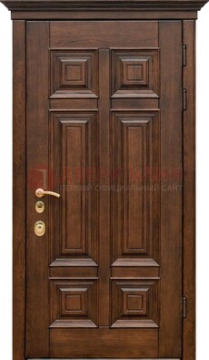 Филенчатая железная дверь с массивом дуба ДМД-68 в Ростове-На-Дону