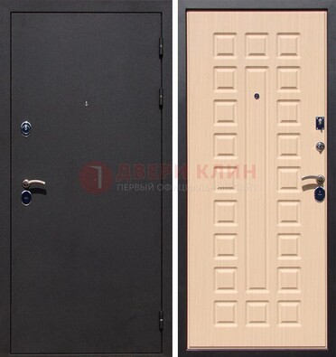 Черная стальная дверь с порошковым окрасом МДФ внутри ДП-102 в Ростове-На-Дону