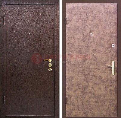 Коричневая входная дверь с порошковым покрытием ДП-147 в Ростове-На-Дону