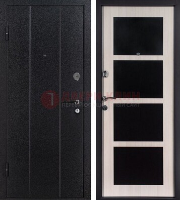 Черная металлическая дверь с порошковым напылением ДП-176 в Брянске