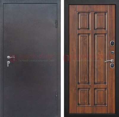 Темная входная дверь с порошковым покрытием с МДФ панелью ДП-235 в Ростове-На-Дону