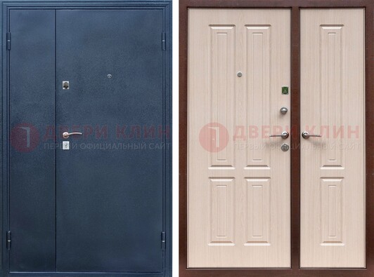 Двустворчатая стальная дверь с порошковым напылением и МДФ ДП-239 в Ростове-На-Дону