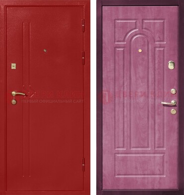 Красная входная дверь с порошковым напылением ДП-240 в Ростове-На-Дону