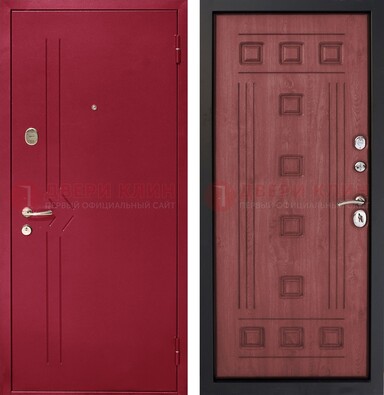 Красная железная дверь с порошковым напылением ДП-242 в Ростове-На-Дону