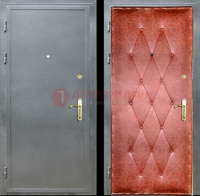 Серая стальная дверь с порошковым покрытием ДП-25 в Ростове-На-Дону