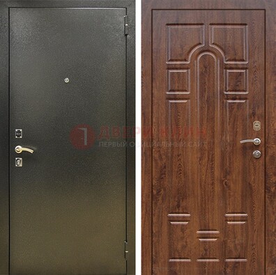 Металлическая дверь Темное серебро с порошковым покрытием и МДФ ДП-271 в Ростове-На-Дону