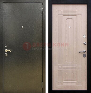 Входная темно-серая дверь с порошковым напылением и МДФ ДП-273 в Ростове-На-Дону