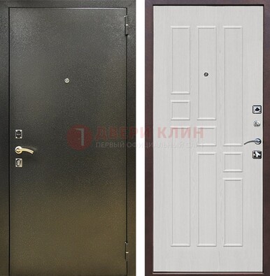 Входная дверь Темное серебро с порошковой отделкой и терморазрывом МДФ ДП-282 в Ростове-На-Дону