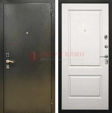 Металлическая темная дверь с порошковым напылением и классической МДФ ДП-298 в Ростове-На-Дону