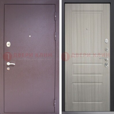 Темная стальная дверь с порошковым окрасом и МДФ ДП-310 в Ростове-На-Дону
