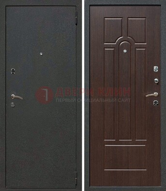 Черная металлическая дверь с порошковым окрасом ДП-47 в Ростове-На-Дону