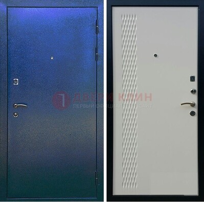 Синяя железная дверь с порошковым напылением ДП-49 в Ростове-На-Дону
