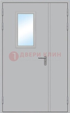 Белая входная техническая дверь со стеклянной вставкой ДПП-10 в Ростове-На-Дону