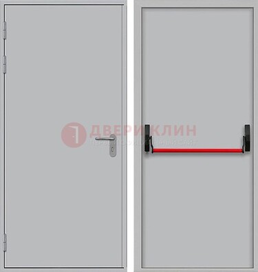 Белая металлическая противопожарная дверь с длинной ручкой ДПП-14 в Ростове-На-Дону