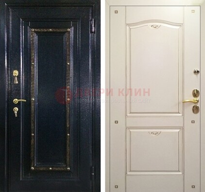 Парадная дверь с золотистым декором ДПР-3 в квартиру в Ростове-На-Дону