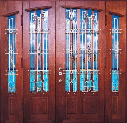 Парадная дверь со вставками из стекла ДПР-55 с шумоизоляцией в Ростове-На-Дону