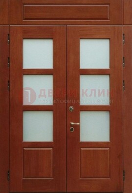 Металлическая парадная дверь со стеклом ДПР-69 для загородного дома в Ростове-На-Дону