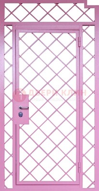 Розовая металлическая решетчатая дверь ДР-15 в Ростове-На-Дону