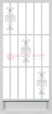 Белая железная решетчатая дверь ДР-9 в Ростове-На-Дону
