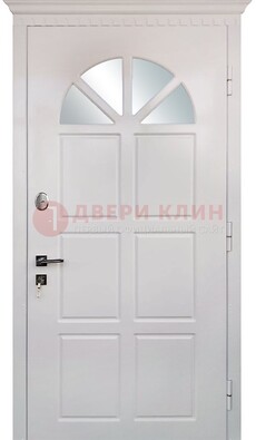 Светлая железная дверь со стеклом ДС-29 в Ростове-На-Дону