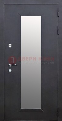 Черная стальная дверь порошок со стеклом ДС-33 в Ростове-На-Дону