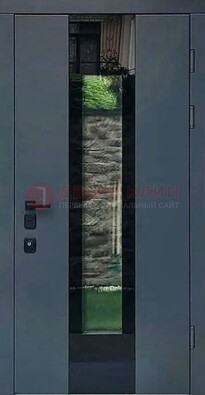 Современная дверь со стеклом для коттеджа ДС-40 в Ростове-На-Дону