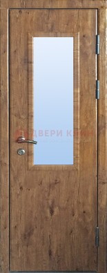 Стальная дверь с МДФ и стеклом для частного дома ДС-49 в Ростове-На-Дону