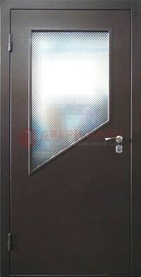 Стальная дверь со стеклом ДС-5 в кирпичный коттедж в Ростове-На-Дону