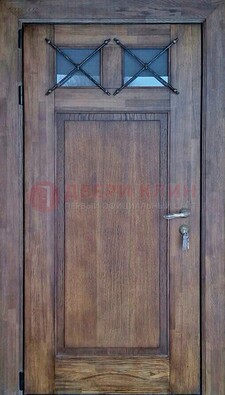 Металлическая дверь с Виноритом со стеклом и ковкой под старину ДСК-209 в Ростове-На-Дону