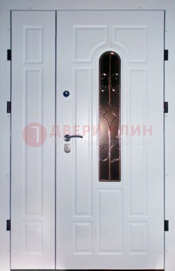 Входная дверь Винорит со стеклом в белом цвете ДСК-277 в Ростове-На-Дону