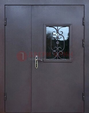 Тамбурная дверь Порошок со стеклом и ковкой ДТМ-48 в Ростове-На-Дону