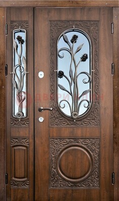Железная дверь с виноритом и ковкой ДВТ-180 в Ростове-На-Дону